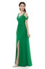 ColsBM Raven Green Bridesmaid Dresses Split-Front Modern Short Sleeve Floor Length Thick Straps A-line