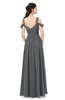 ColsBM Raven Grey Bridesmaid Dresses Split-Front Modern Short Sleeve Floor Length Thick Straps A-line