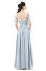 ColsBM Raven Illusion Blue Bridesmaid Dresses Split-Front Modern Short Sleeve Floor Length Thick Straps A-line