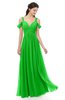 ColsBM Raven Jasmine Green Bridesmaid Dresses Split-Front Modern Short Sleeve Floor Length Thick Straps A-line