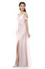ColsBM Raven Light Pink Bridesmaid Dresses Split-Front Modern Short Sleeve Floor Length Thick Straps A-line