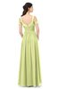 ColsBM Raven Lime Green Bridesmaid Dresses Split-Front Modern Short Sleeve Floor Length Thick Straps A-line