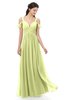 ColsBM Raven Lime Green Bridesmaid Dresses Split-Front Modern Short Sleeve Floor Length Thick Straps A-line
