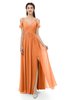 ColsBM Raven Mango Bridesmaid Dresses Split-Front Modern Short Sleeve Floor Length Thick Straps A-line