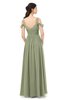 ColsBM Raven Moss Green Bridesmaid Dresses Split-Front Modern Short Sleeve Floor Length Thick Straps A-line