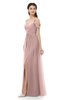 ColsBM Raven Nectar Pink Bridesmaid Dresses Split-Front Modern Short Sleeve Floor Length Thick Straps A-line