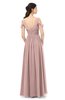 ColsBM Raven Nectar Pink Bridesmaid Dresses Split-Front Modern Short Sleeve Floor Length Thick Straps A-line