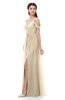 ColsBM Raven Novelle Peach Bridesmaid Dresses Split-Front Modern Short Sleeve Floor Length Thick Straps A-line