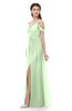 ColsBM Raven Pale Green Bridesmaid Dresses Split-Front Modern Short Sleeve Floor Length Thick Straps A-line