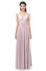 ColsBM Raven Pale Lilac Bridesmaid Dresses Split-Front Modern Short Sleeve Floor Length Thick Straps A-line