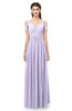 ColsBM Raven Pastel Lilac Bridesmaid Dresses Split-Front Modern Short Sleeve Floor Length Thick Straps A-line