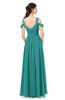 ColsBM Raven Porcelain Bridesmaid Dresses Split-Front Modern Short Sleeve Floor Length Thick Straps A-line