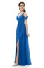 ColsBM Raven Royal Blue Bridesmaid Dresses Split-Front Modern Short Sleeve Floor Length Thick Straps A-line