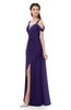 ColsBM Raven Royal Purple Bridesmaid Dresses Split-Front Modern Short Sleeve Floor Length Thick Straps A-line