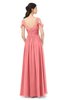 ColsBM Raven Shell Pink Bridesmaid Dresses Split-Front Modern Short Sleeve Floor Length Thick Straps A-line