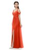 ColsBM Raven Tangerine Tango Bridesmaid Dresses Split-Front Modern Short Sleeve Floor Length Thick Straps A-line