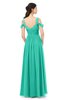 ColsBM Raven Viridian Green Bridesmaid Dresses Split-Front Modern Short Sleeve Floor Length Thick Straps A-line