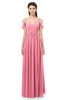ColsBM Raven Watermelon Bridesmaid Dresses Split-Front Modern Short Sleeve Floor Length Thick Straps A-line