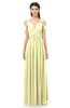 ColsBM Raven Wax Yellow Bridesmaid Dresses Split-Front Modern Short Sleeve Floor Length Thick Straps A-line