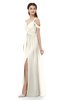 ColsBM Raven Whisper White Bridesmaid Dresses Split-Front Modern Short Sleeve Floor Length Thick Straps A-line