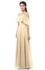 ColsBM Jamie Apricot Gelato Bridesmaid Dresses Floor Length Pleated V-neck Half Backless A-line Modern