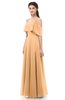 ColsBM Jamie Apricot Bridesmaid Dresses Floor Length Pleated V-neck Half Backless A-line Modern