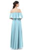 ColsBM Jamie Aqua Bridesmaid Dresses Floor Length Pleated V-neck Half Backless A-line Modern