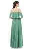 ColsBM Jamie Beryl Green Bridesmaid Dresses Floor Length Pleated V-neck Half Backless A-line Modern