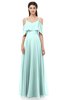 ColsBM Jamie Blue Glass Bridesmaid Dresses Floor Length Pleated V-neck Half Backless A-line Modern