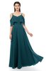 ColsBM Jamie Blue Green Bridesmaid Dresses Floor Length Pleated V-neck Half Backless A-line Modern