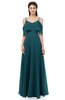 ColsBM Jamie Blue Green Bridesmaid Dresses Floor Length Pleated V-neck Half Backless A-line Modern