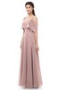ColsBM Jamie Blush Pink Bridesmaid Dresses Floor Length Pleated V-neck Half Backless A-line Modern