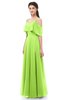 ColsBM Jamie Bright Green Bridesmaid Dresses Floor Length Pleated V-neck Half Backless A-line Modern
