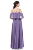 ColsBM Jamie Chalk Violet Bridesmaid Dresses Floor Length Pleated V-neck Half Backless A-line Modern