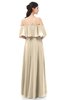 ColsBM Jamie Champagne Bridesmaid Dresses Floor Length Pleated V-neck Half Backless A-line Modern