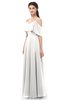 ColsBM Jamie Cloud White Bridesmaid Dresses Floor Length Pleated V-neck Half Backless A-line Modern