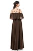 ColsBM Jamie Copper Bridesmaid Dresses Floor Length Pleated V-neck Half Backless A-line Modern