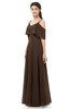 ColsBM Jamie Copper Bridesmaid Dresses Floor Length Pleated V-neck Half Backless A-line Modern