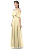 ColsBM Jamie Cornhusk Bridesmaid Dresses Floor Length Pleated V-neck Half Backless A-line Modern