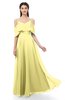 ColsBM Jamie Daffodil Bridesmaid Dresses Floor Length Pleated V-neck Half Backless A-line Modern