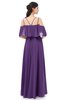 ColsBM Jamie Dark Purple Bridesmaid Dresses Floor Length Pleated V-neck Half Backless A-line Modern
