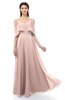 ColsBM Jamie Dusty Rose Bridesmaid Dresses Floor Length Pleated V-neck Half Backless A-line Modern