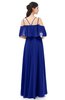 ColsBM Jamie Electric Blue Bridesmaid Dresses Floor Length Pleated V-neck Half Backless A-line Modern