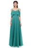 ColsBM Jamie Emerald Green Bridesmaid Dresses Floor Length Pleated V-neck Half Backless A-line Modern
