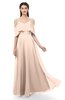 ColsBM Jamie Fresh Salmon Bridesmaid Dresses Floor Length Pleated V-neck Half Backless A-line Modern