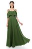 ColsBM Jamie Garden Green Bridesmaid Dresses Floor Length Pleated V-neck Half Backless A-line Modern