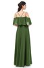 ColsBM Jamie Garden Green Bridesmaid Dresses Floor Length Pleated V-neck Half Backless A-line Modern