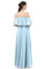 ColsBM Jamie Ice Blue Bridesmaid Dresses Floor Length Pleated V-neck Half Backless A-line Modern