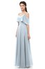 ColsBM Jamie Illusion Blue Bridesmaid Dresses Floor Length Pleated V-neck Half Backless A-line Modern