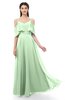 ColsBM Jamie Light Green Bridesmaid Dresses Floor Length Pleated V-neck Half Backless A-line Modern